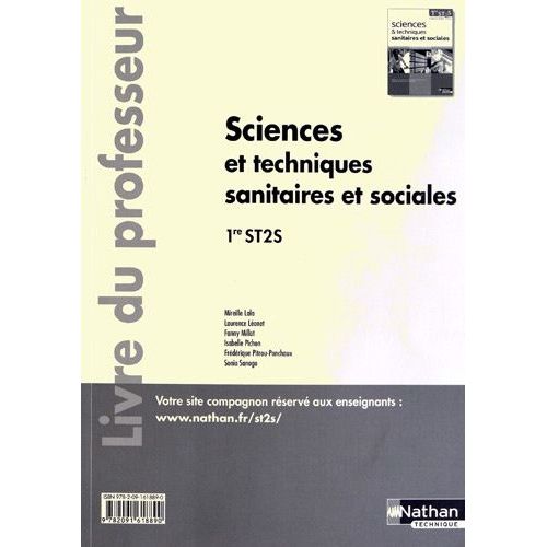 Sciences Et Techniques Sanitaires Et Sociales 1re St2s - Livre Du Professeur