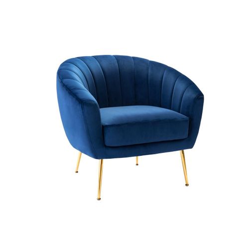 Fauteuil Cabriolet En Velours Pablito - Bleu Roi