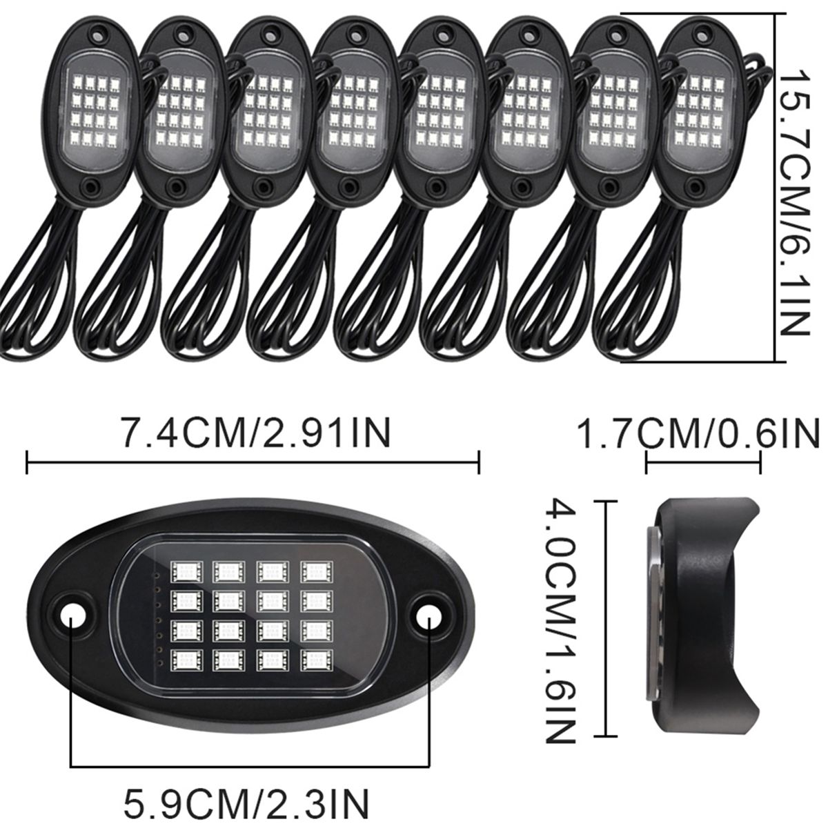Kit De Lumires Rocheuses Led Rgb, 8 Dosettes, Non Multicol... - 6