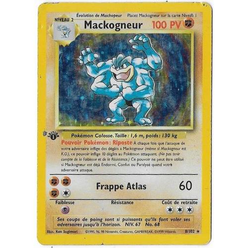 Mackogneur 100 Pv 8 102 - Pokémon Set De Base Edition 1 - Rare Carte Holographique Française