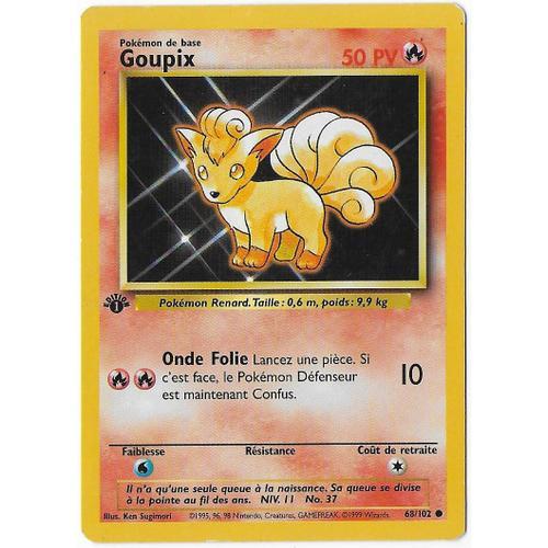 Goupix 50 Pv 68/102 - Edition 1 - Pokémon Set De Base - Carte Française