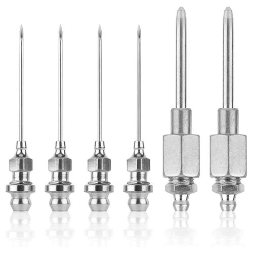 Kit De Buse D'aiguille De Graisse 6 Pièces, Outil De Montage D'adaptateur D'injecteur De Distributeur En Acier
