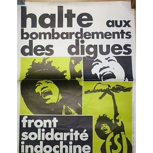 Affiche "Halte Au Bombardement Des Digues Du Vietnam"