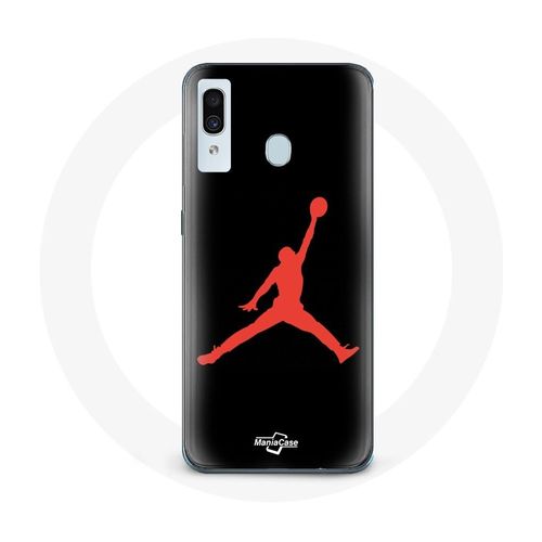 Coque Pour Samsung Galaxy A20 Air Jordan Logo Rouge