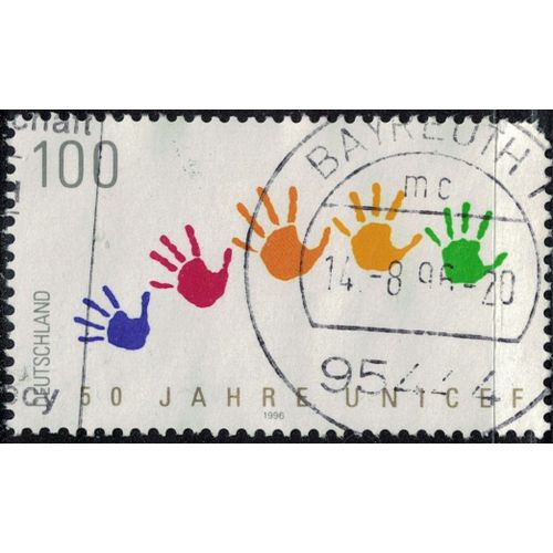 Allemagne 1996 Oblitéré Used Impressions En Couleur Par Des Mains Des Enfants Y&t De 1701 Su