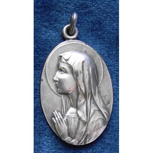 Médaille Ancienne Religieuse 1 Côté Vierge Marie 1 Côté Sainte Bernadette Signé J B Ruffony