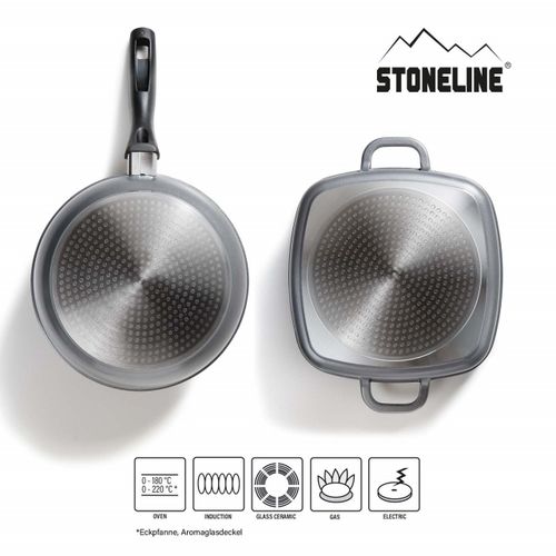Stoneline® Batterie De Cuisine, 13 Pcs, Avec Couvercles En Verre