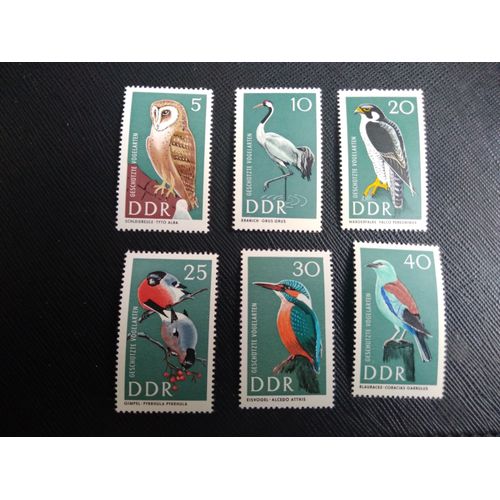 Timbre Allemagne / Rda Yt 969 A 974 Séries: Oiseaux Protégés 1967 ( 060406 )