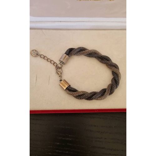 Bracelet Fantaisie En Métal Argenté Et Doré