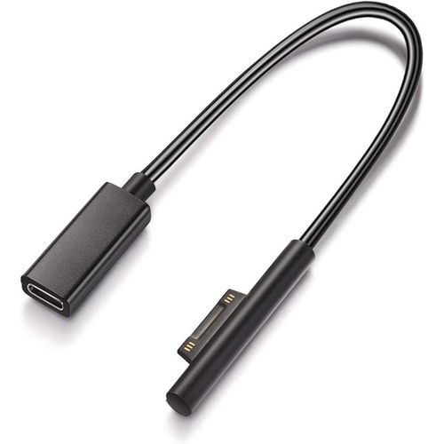 Surface vers USB C Câble de Charge (Female USB-C,20cm),Compatible avec Microsoft Surface Pro 7/6/5/4/3 Go3/2/1 Laptop4/3/2/1,Nécessite Un Chargeur USB-C de 45W 15V/3A