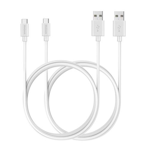 (Lot de 2,1,8m Câbles USB Type C vers USB 2.0 Extra Long de Données et Charge pour Samsung Galaxy S8,S8 Plus,Nexus 6P,LG G6,new MacBook,Google Pixel XL,OnePlus et plus (Blanc)