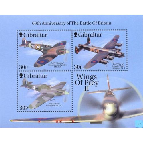Gibraltar Timbre Avions De Chasse 2000