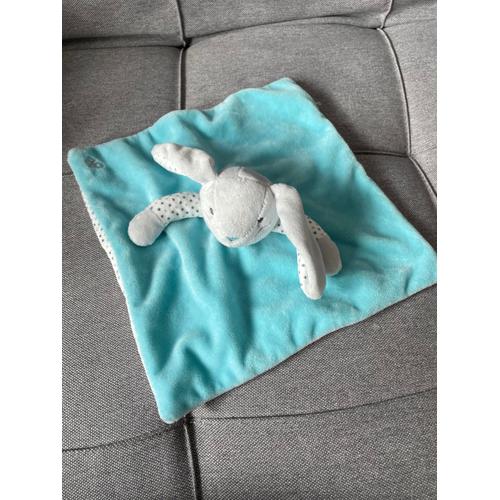 Doudou Lapin Bleu Turquoise Obaibi Okaidi