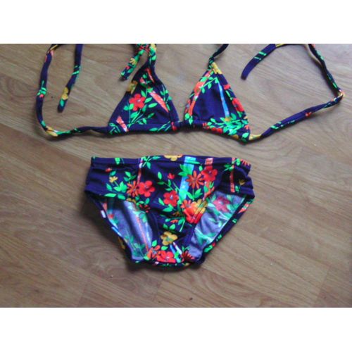 Maillot 2 Pièces Fond Marine Et Fleurs Darina 4 Ans Neuf