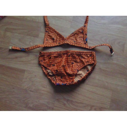 Maillot 2 Pièces Orange Et Multicolore Darina 4 Ans Neuf