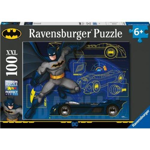 Puzzle Enfant Xxl 100 Pieces Batman Et Sa Batmobile - Garcon