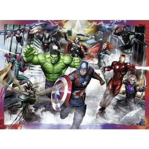Puzzle Enfant Xxl 100 Pieces Hulk - Iron Man - Captain America - Cyborg - Super Héros - Garçon