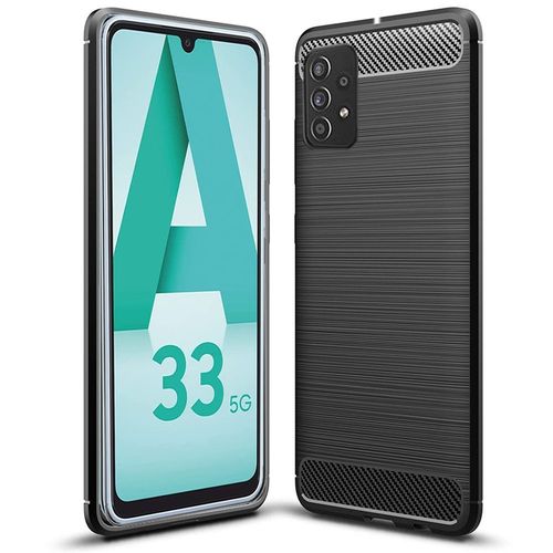Coque Brossée Noire Samsung Galaxy A33 5g Carbon Fiber Antichoc - Accessoires Pochette Case Samsung Galaxy A33 5g