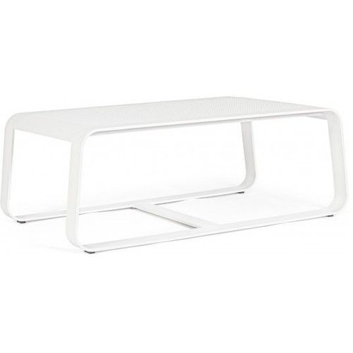 Table Basse Extérieure Merrigan Rectangle 105 X 62 X 38 Aluminium Blanc