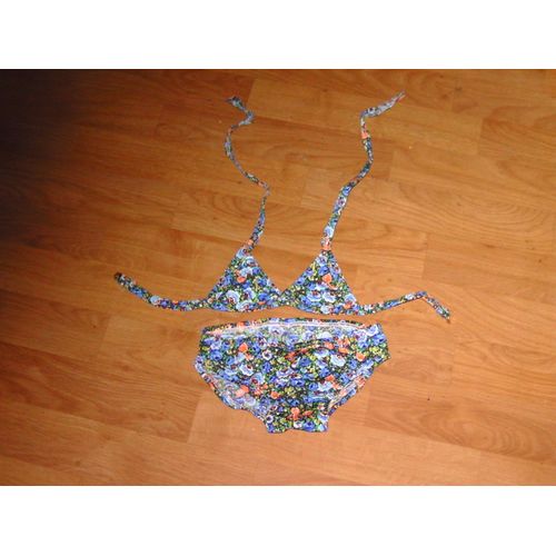 Maillot 2 Pièces Fleurs Multicolores Darina 4 Ans Neuf
