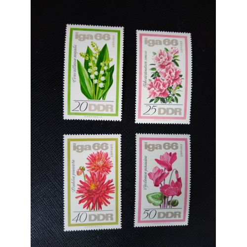 Timbre Allemagne / Rda Yt 895 A 898 Séries: Salon Du Jardin Iga, Erfurt 1966 ( 070406 )