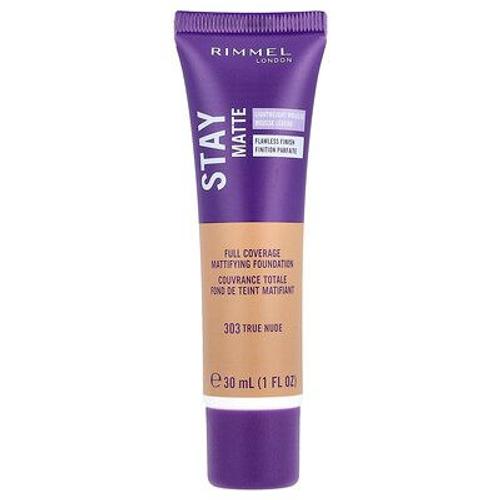 Rimmel London, Stay Mate, Fond De Teint Matifiant À Couvrance Totale, 303 True Nude, 30 Ml 