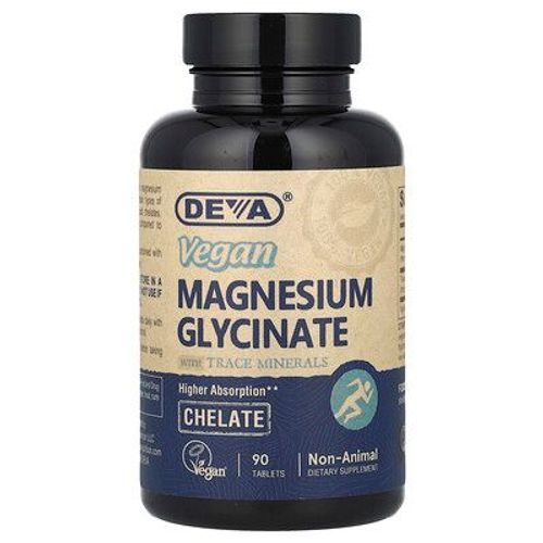 Deva, Glycinate De Magnésium Vegan Et Oligoéléments, 90 Comprimés 