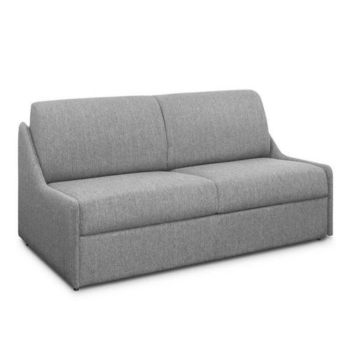 Canapé Lit Compact 3 Places Ristretto 140cm Matelas 16cm Express Tissu Gris Clair