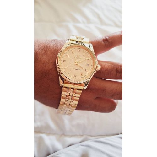 Montre Automatique Hommes Cadran Rond Doré