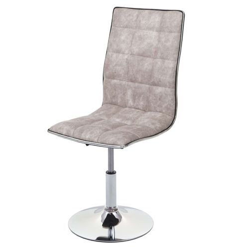 Chaise De Salle À  Manger Hwc-C41, Pivotante Et Réglable En Hauteur, Tissu/Textile   Gris Vintage
