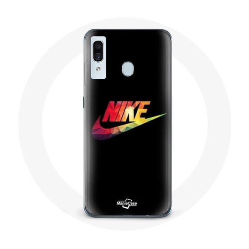 Coque Pour Samsung Galaxy A30 Nike Logo Couleur Fond Noir