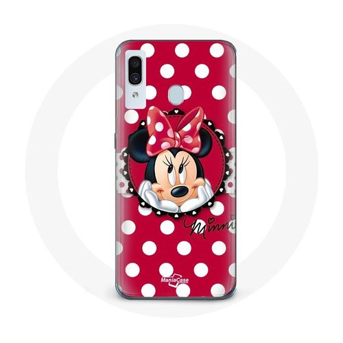 Coque Pour Samsung Galaxy A20 Minnie Mouse Dessin Animé Rouge