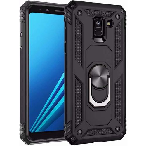 Coque Samsung Galaxy A8 2018 Avec Aimant Anneau Support, 360° Double Couche Renforcée Défense Bumper Antichoc Armure Housse Etui Avec Protection Écran Pour Samsung Galaxy A8 2018, Noir