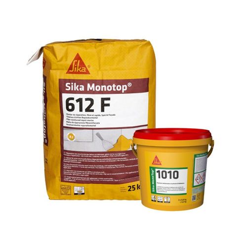 Pack Mortier et Réparation SIKA - SikaMonoTop 1010 3,2kg - SikaMonotop 612F 25kg