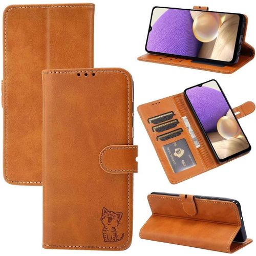 Compatible Con Coque Iphone 14 Pro En Cuir Portefeuille Etui Avec Fentes De Cartes, Fonction Support+Film De Protection D?Écran, Flip Case Housse-Jaune