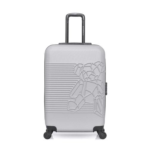 LULU CASTAGNETTE - Valise Weekend ABS LULU BEAR CUBE-A 4 roues 60 cm