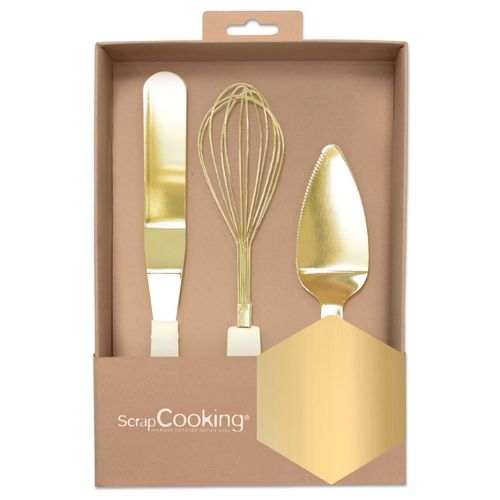 Coffret 3 Ustensiles Dorés