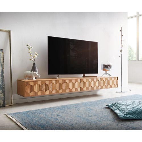 Tv-Board Fevo Akazie Natur 220 Cm 4 Türen Schwebend Lowboard