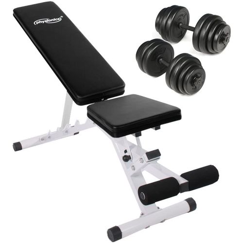 Banc De Musculation Set D'haltères Courts 2 X 15 Kg Inclinable Réglable Charge Max 200 Kg Banc D Haltérophilie Multifonction Poids Disques Pour Fitness Gym Helloshop26 01_0000207