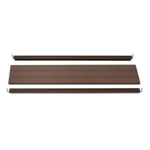 Set D'extrémité Pour Brise-Vue Wpc Sarthe, Profil D'extrémité Brise-Vent, Poteaux Wpc   90cm, Brun