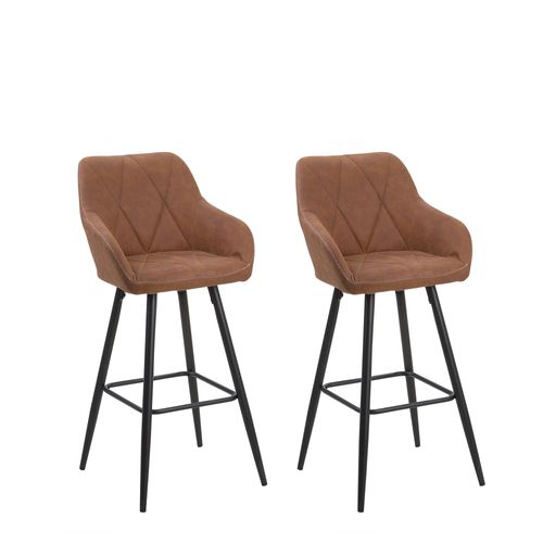 Lot De 2 Chaises De Bar Darien Marron Doré