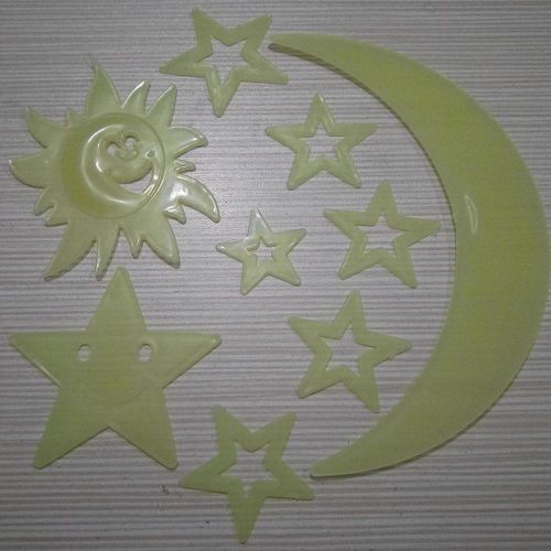 Autocollant Mural Lumineux 3d, Étoiles, Points, Lune, Univers, Stickers Fluorescents Pour Décoration De Maison Pour Enfants, Lueur Dans La Nuit, Bulle Autocollante