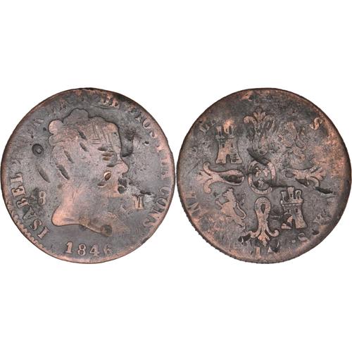 Espagne - 1846 - 8 Maravedis - Isabel Ii - Atelier De Jubia (Ja) 02-155