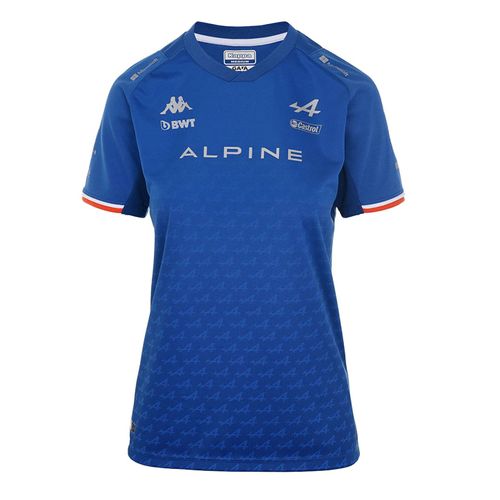 T-Shirt Femme Kappa Kombat Esteban Ocon Bwt Alpine F1 Team Officiel Formule 1