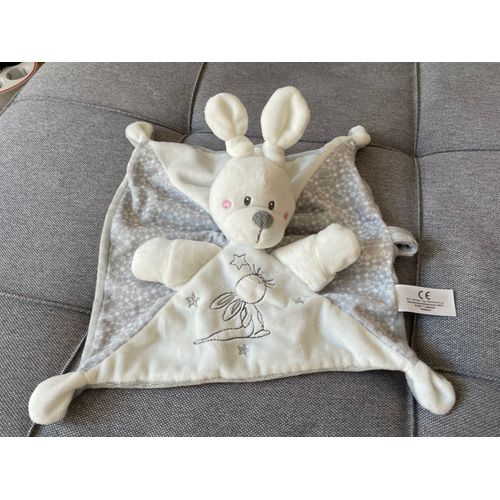 Doudou Lapin Blanc Gris Simba Toys Nicotoy Hase