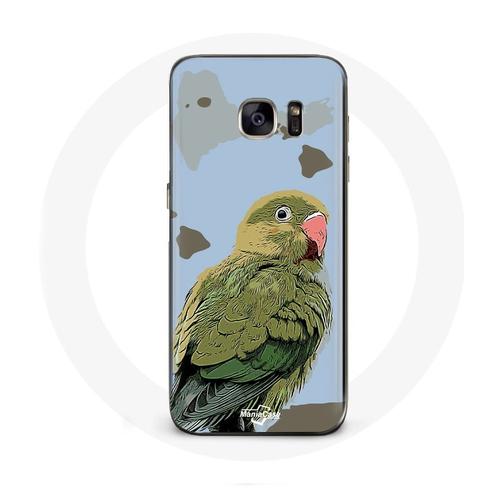 Coque Pour Samsung Galaxy S6 Perruches Oiseaux Vert