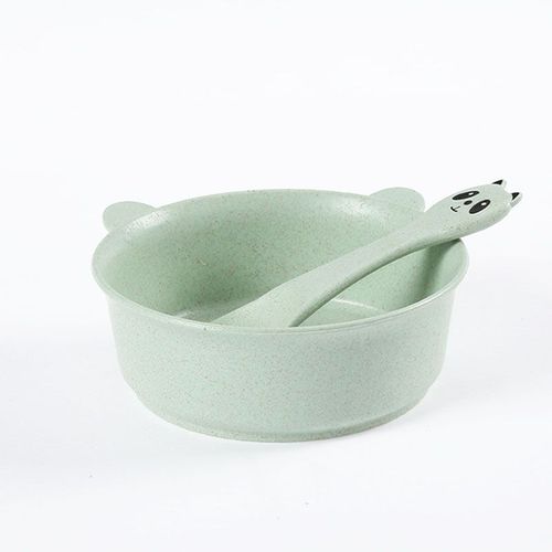 Vaisselle D'Alimentation Pour Bébé, Vaisselle De Dessin Animé Panda Enfants Plats Enfants Paille De Blé Bébé Manger Vaisselle Ensemble Anti-Chaud Bébé Bol D'Entraînement Cuillère