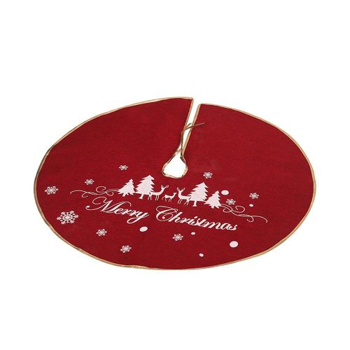 Couverture De Plancher D'arbre De Noël En Lin Imprimé Flocon De Neige, Jupe De Joyeux Noël, Tablier De Fond D'arbre, Tapis De Disposition, Décoration De Maison Diy