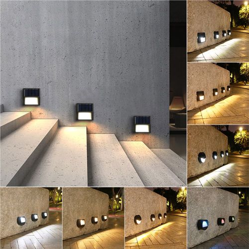 Lampe Solaire À Led Imperméable Avec Réflecteur, Luminaire D'extérieur, Idéal Pour Un Jardin, Un Plancher, Des Escaliers, Un Balcon Ou Une Clôture, 2 Unités