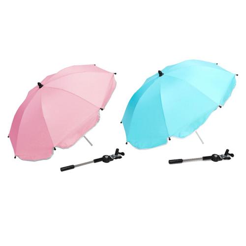 2 Lot Baby Stroller Sun Rain Protection Parapluie Parasol Shade Canopy Couvre Rose + Bleu